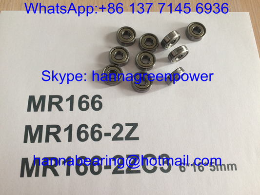 MR166ZZ / MR166-2ZC3 / MR166Z Rodamientos de bolas de ranura profunda con escudos metálicos, 6 * 16 * 5mm