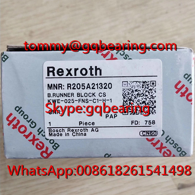 Material de acero al carbono Rexroth R205D12220 Bloque de corredores de carril de bolas KWE-015-SLS-C2-P-1 Bloque lineal
